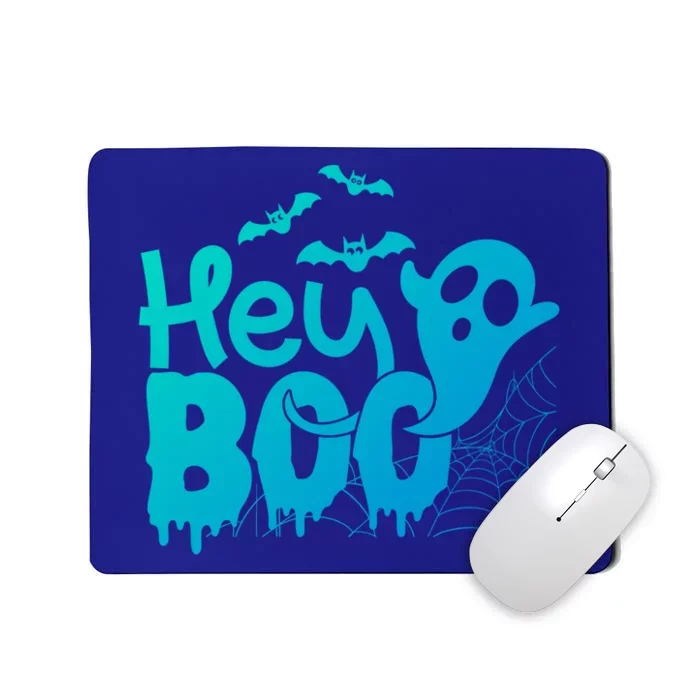 Cute Ghost Halloween Face Hey Boo Funny Halloween Gift Mousepad