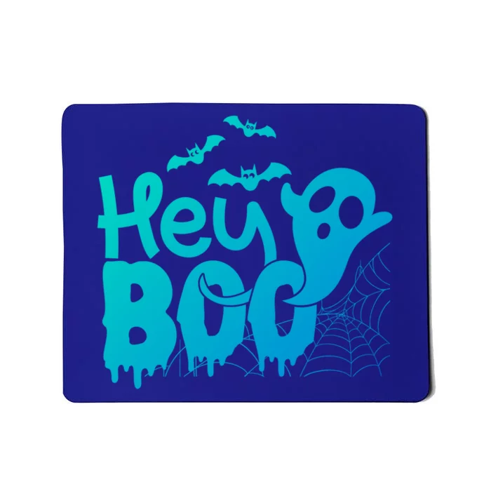 Cute Ghost Halloween Face Hey Boo Funny Halloween Gift Mousepad