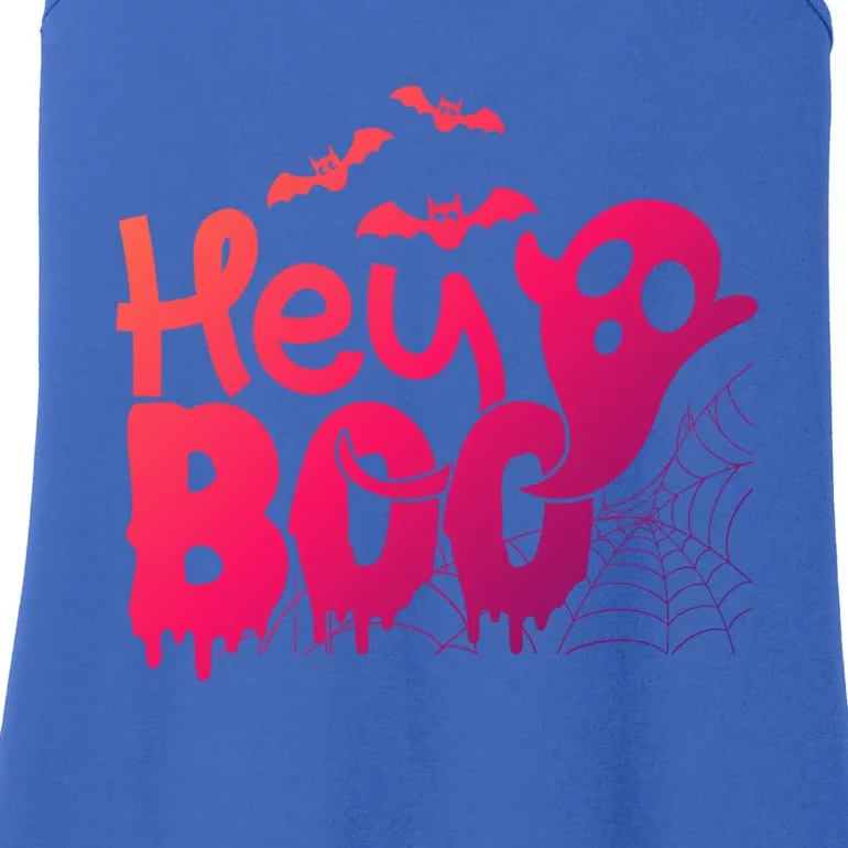 Cute Ghost Halloween Face Hey Boo Funny Halloween Gift Ladies Essential Tank