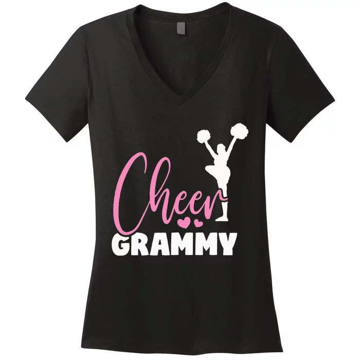 Cheer Grammy Heart Funny Cheerleader Women's V-Neck T-Shirt