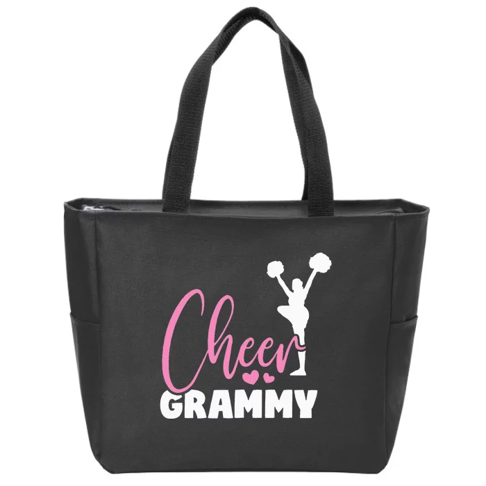 Cheer Grammy Heart Funny Cheerleader Zip Tote Bag