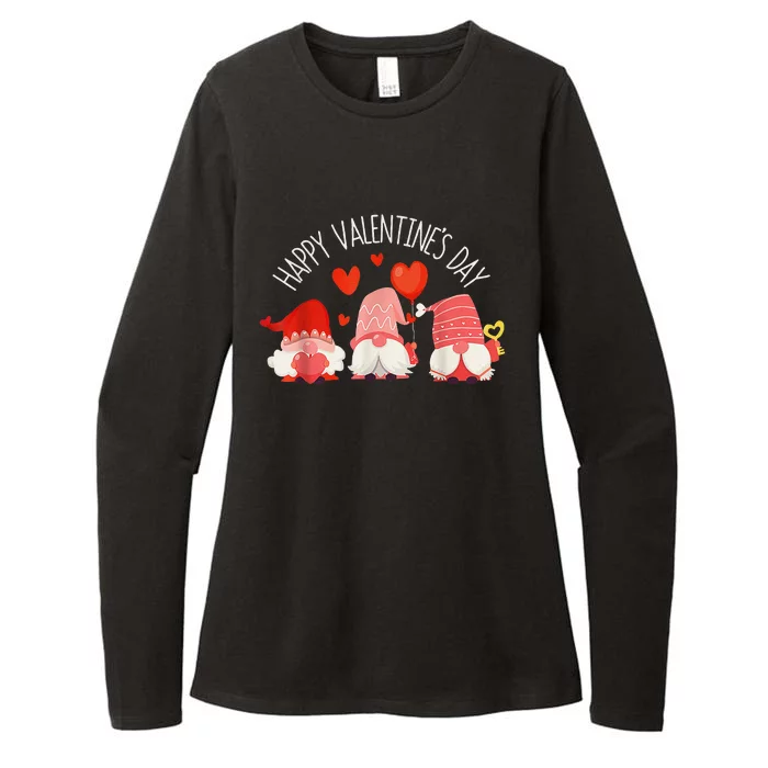 Cute Gnomes Heart Love Happy Valentines Day Matching Family Womens CVC Long Sleeve Shirt