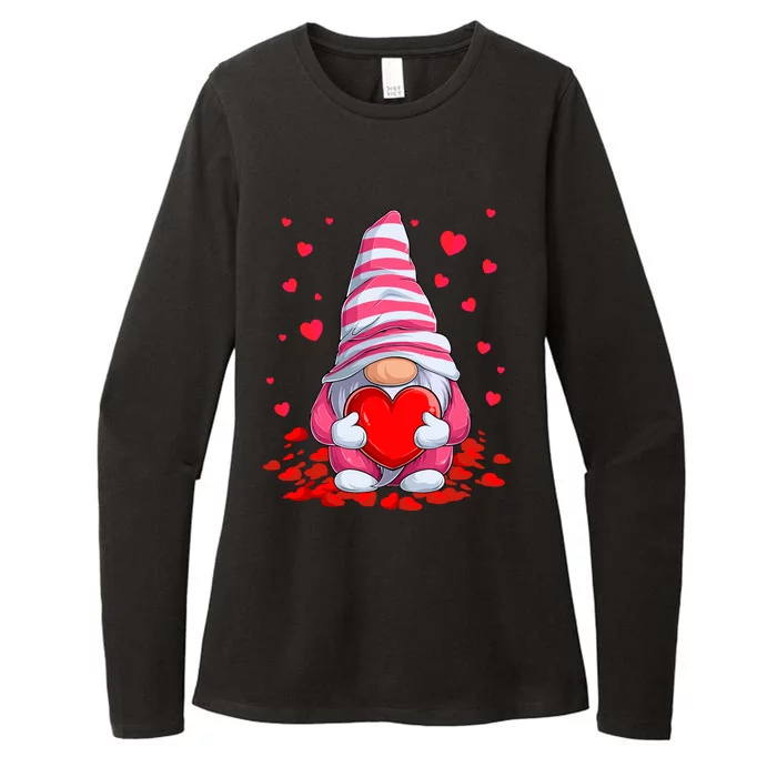 Cute Gnome Holding Hearts Couples ValentinesS Day Womens CVC Long Sleeve Shirt