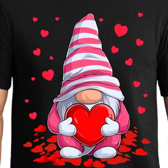 Cute Gnome Holding Hearts Couples ValentinesS Day Pajama Set