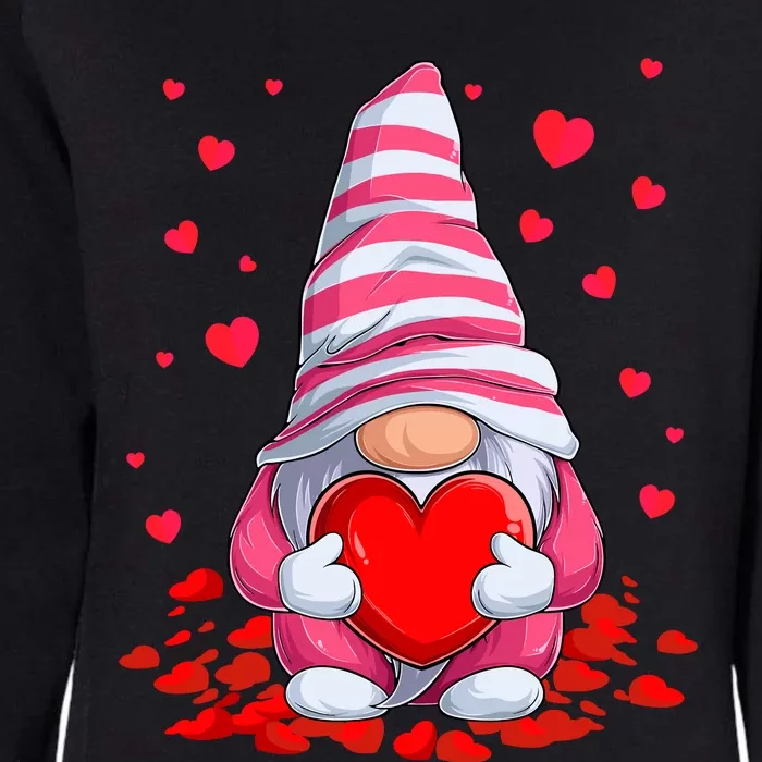 Cute Gnome Holding Hearts Couples ValentinesS Day Womens California Wash Sweatshirt