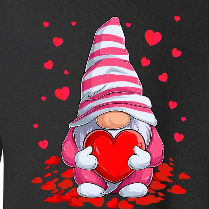 Cute Gnome Holding Hearts Couples ValentinesS Day Toddler Sweatshirt