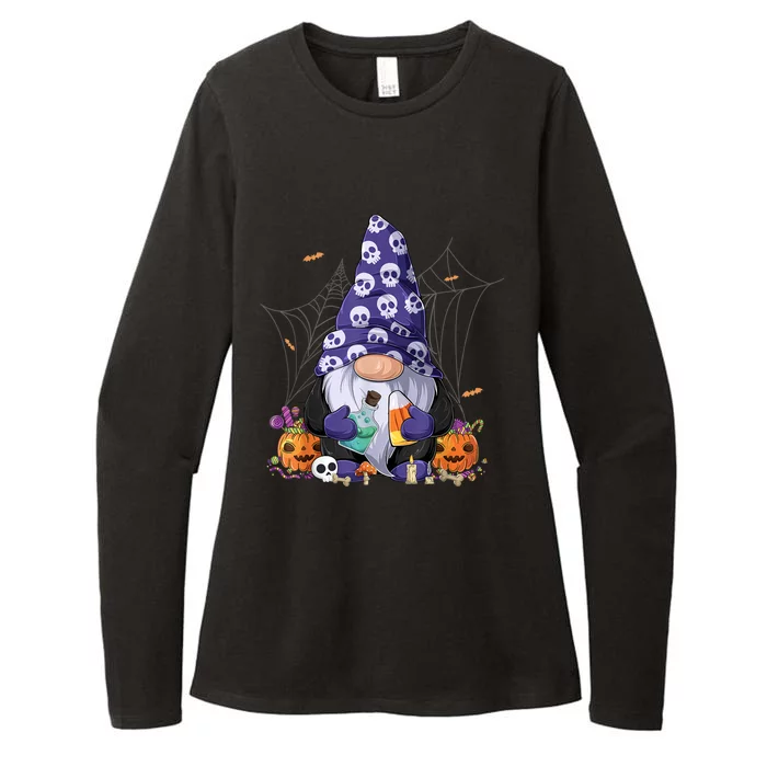 Cute Gnomes Happy Halloween Fall Candy Corn Pumpkin Womens CVC Long Sleeve Shirt