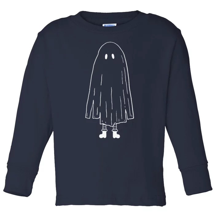 Cute Ghost Halloween Costume For Women Or Toddler Long Sleeve Shirt