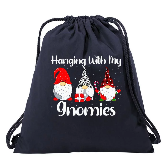 Christmas Gnome Hanging With My Gnomies Family Pajamas Drawstring Bag