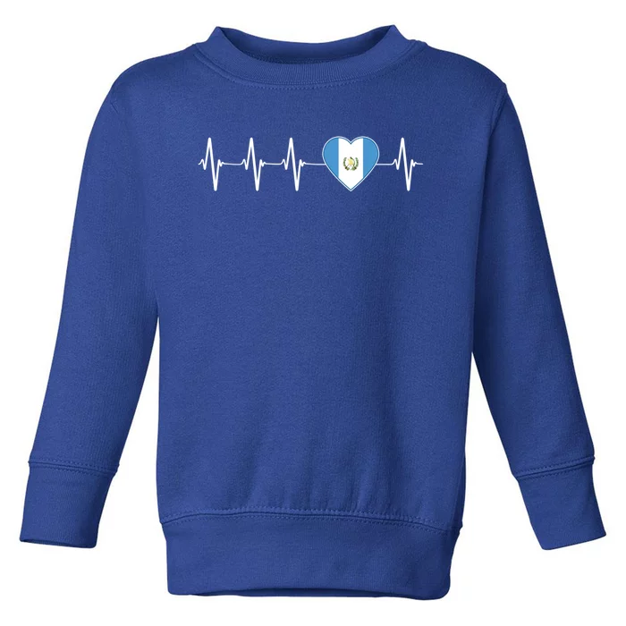 Chapin Guatemalan Heartbeat I Love Guatemala Flag Gift Funny Gift Toddler Sweatshirt