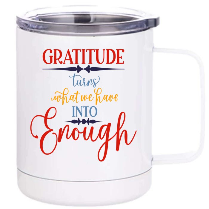 Cool Gratitude Holiday Gobble Thanksgiving Quote Gift Ideas Great Gift Front & Back 12oz Stainless Steel Tumbler Cup