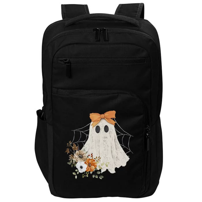 Coquette Ghost Halloween Flower Ghost Spooky Lace Ghost Gift Impact Tech Backpack