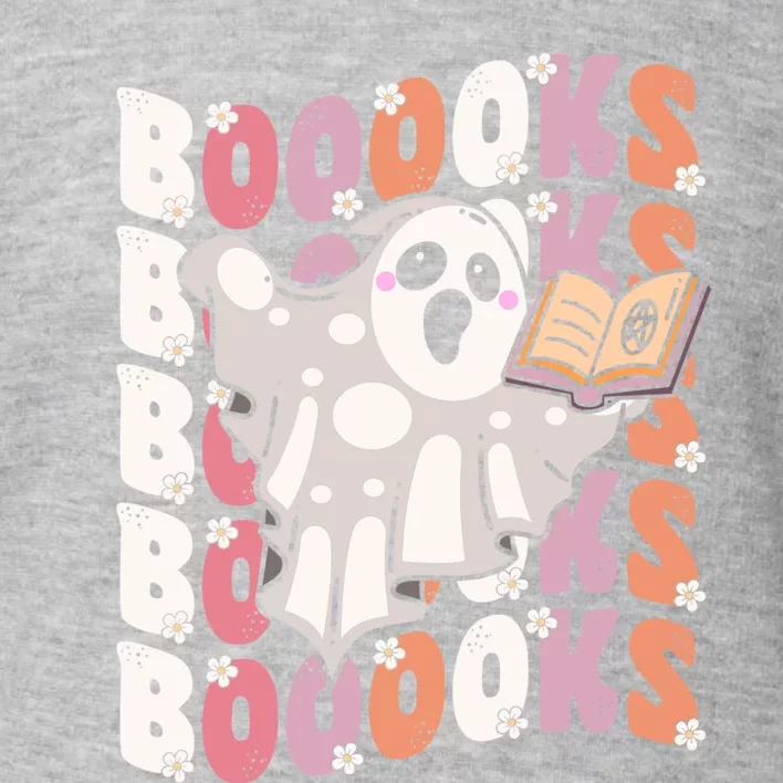 Cute Groovy Halloween Ghost Reading Books Library Teacher Meaningful Gift Toddler Sweatshirt