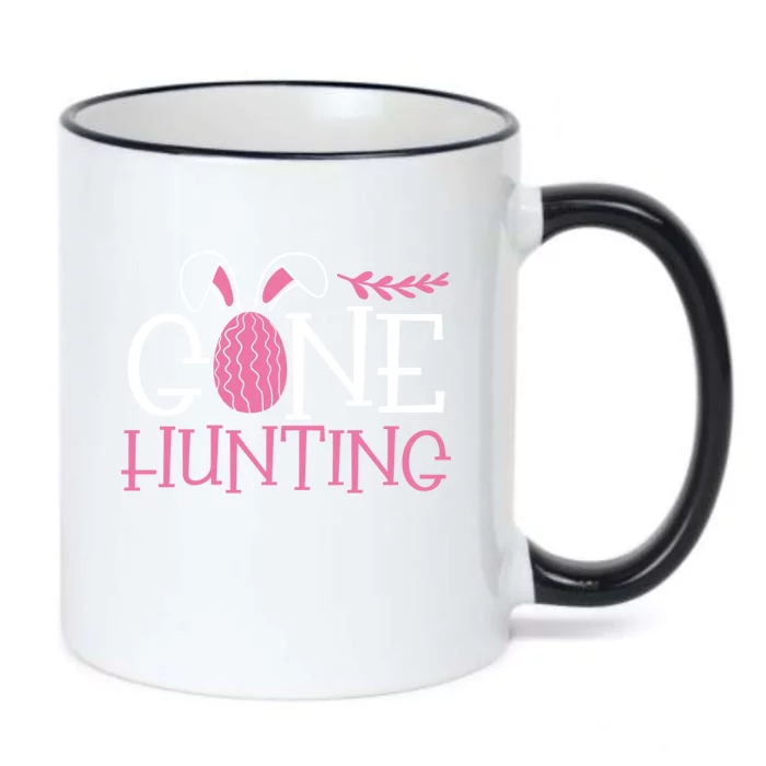 Cute Gone Hunting Easter Egg Bunny Graphic Gift Black Color Changing Mug