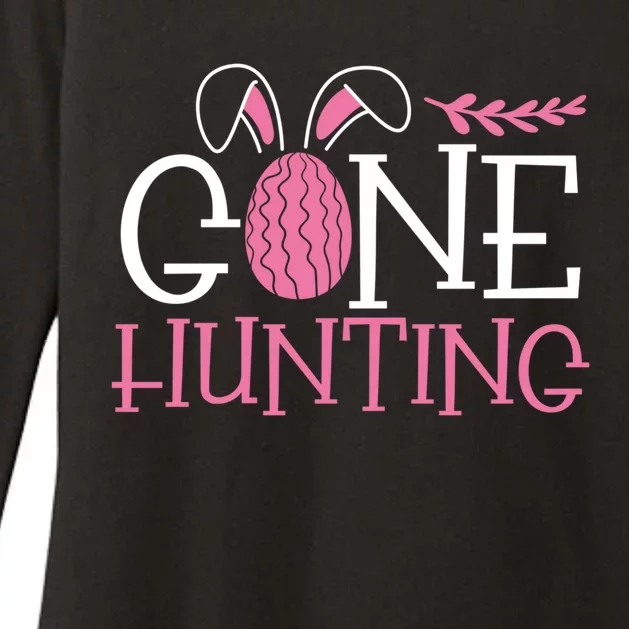 Cute Gone Hunting Easter Egg Bunny Graphic Gift Womens CVC Long Sleeve Shirt