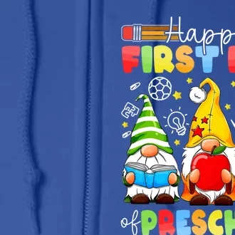 Cute Gnomes Happy First Day Of Preschool Teacher Students Gift Full Zip Hoodie