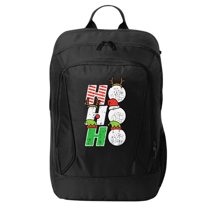 Christmas Golf Ho Ho Ho Funny Xmas Golfing Sports Golfer City Backpack