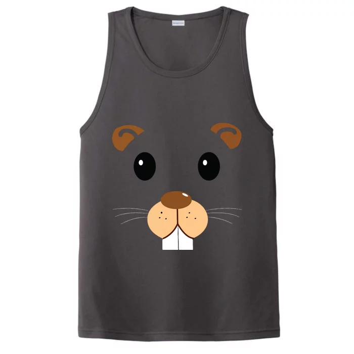 Cute Groundhog Head Face Shirts Groundhog Day Performance Tank