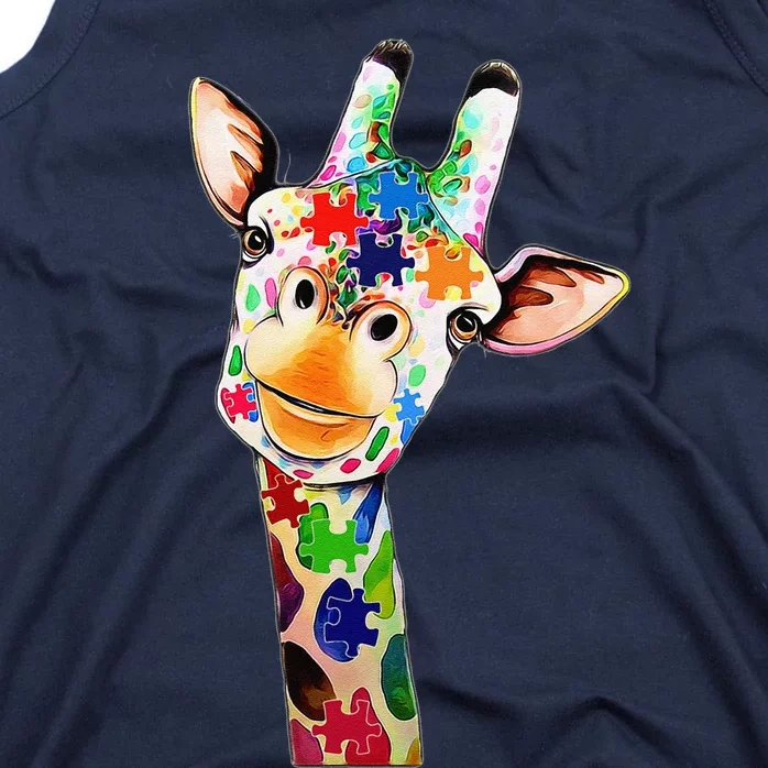 Cute Giraffe Happy Autism Day Awareness And Support Tank Top