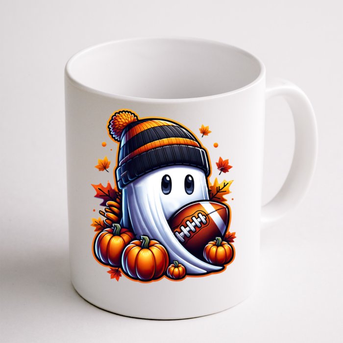 Cute Ghost Halloween Ghost Football Funny Ghost Cool Gift Front & Back Coffee Mug