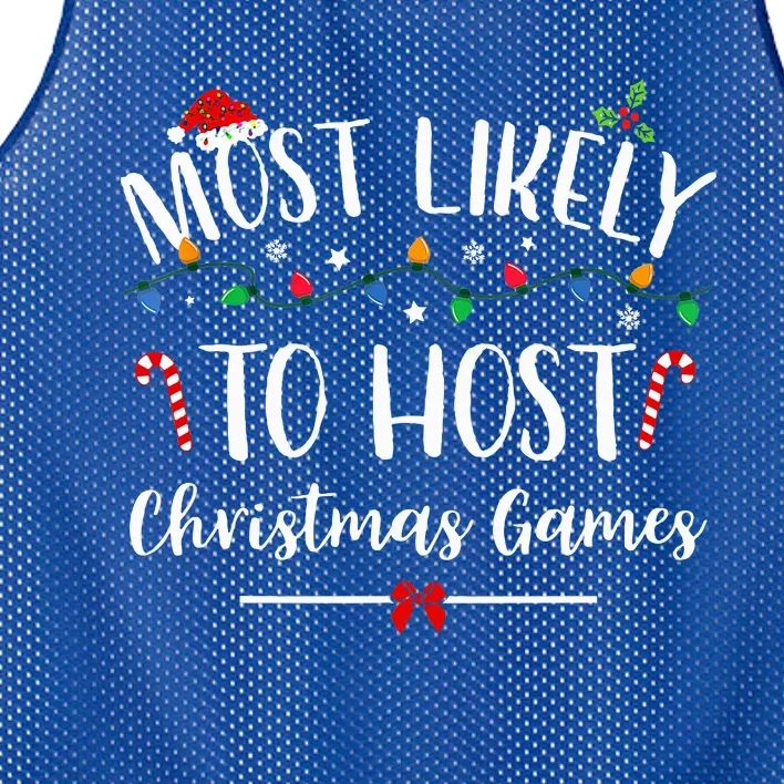 Christmas Game Host Hilarious Family Holiday Fun Mesh Reversible Basketball Jersey Tank