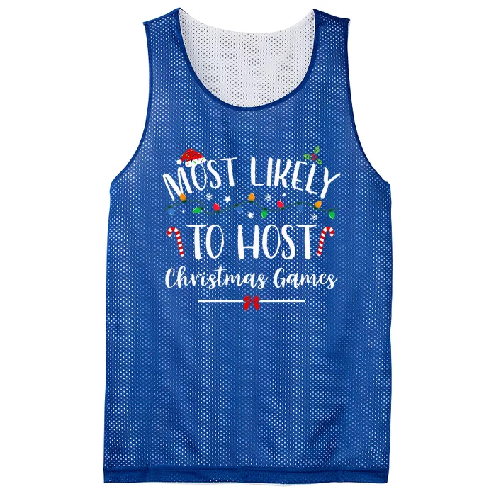 Christmas Game Host Hilarious Family Holiday Fun Mesh Reversible Basketball Jersey Tank