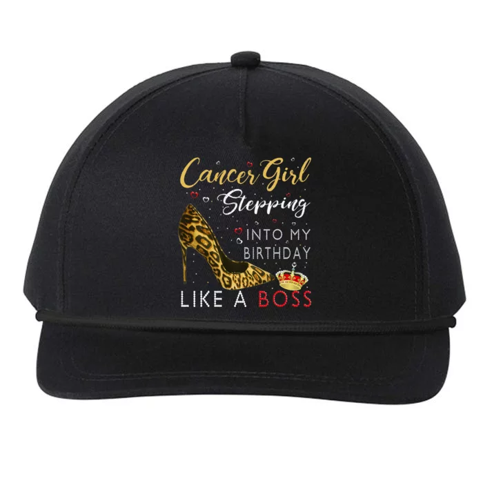 Cancer Girl High Heel Stepping Into My Birthday Like A Boss Snapback Five-Panel Rope Hat