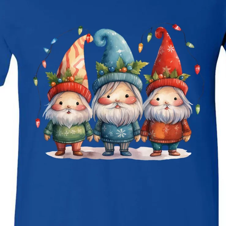 Christmas Gnomies Happy Holiday Xmas Gnomies Lover Gift V-Neck T-Shirt