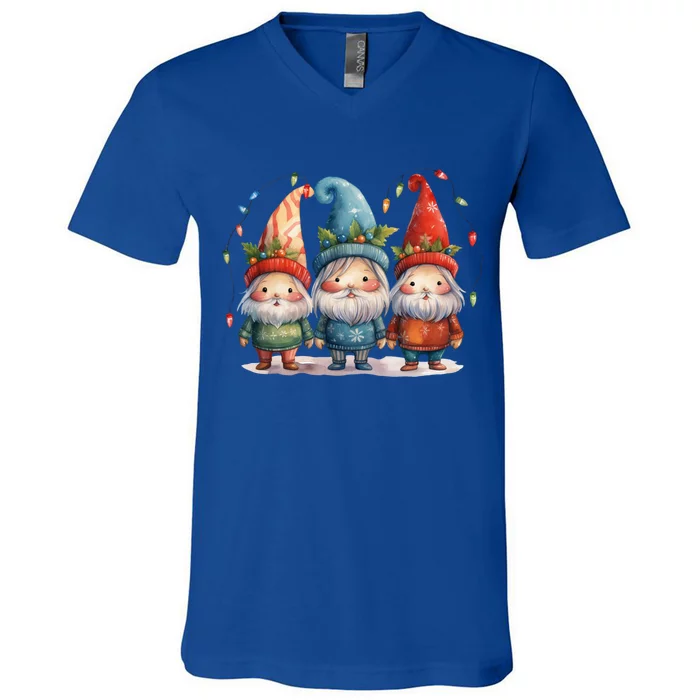 Christmas Gnomies Happy Holiday Xmas Gnomies Lover Gift V-Neck T-Shirt