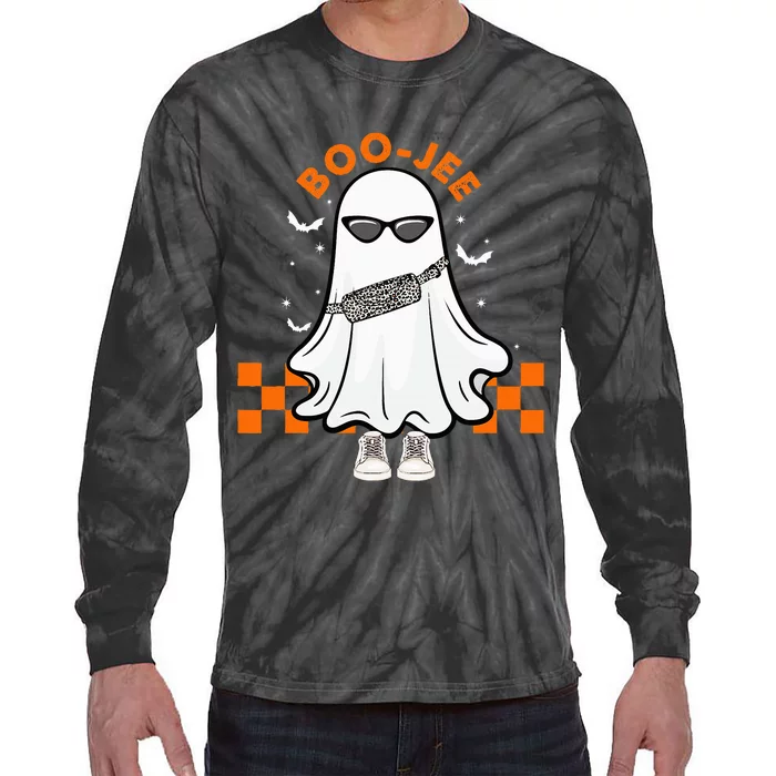 Cute Ghost Halloween Costume Spooky Season Boujee BooJee Tie-Dye Long Sleeve Shirt