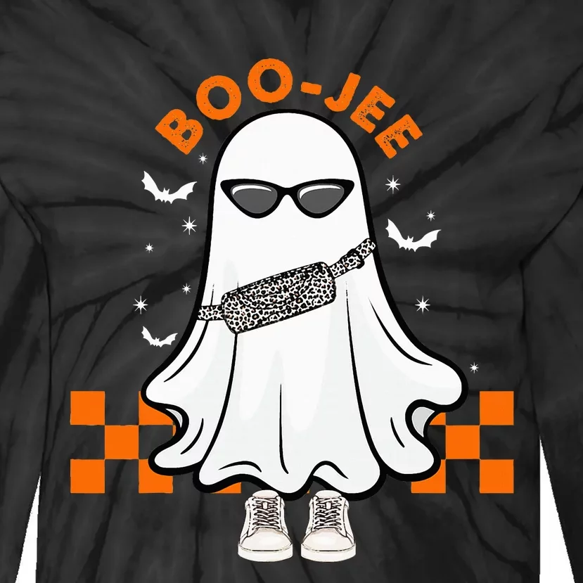 Cute Ghost Halloween Costume Spooky Season Boujee BooJee Tie-Dye Long Sleeve Shirt