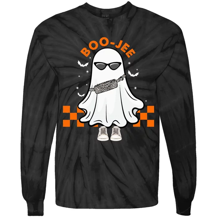 Cute Ghost Halloween Costume Spooky Season Boujee BooJee Tie-Dye Long Sleeve Shirt