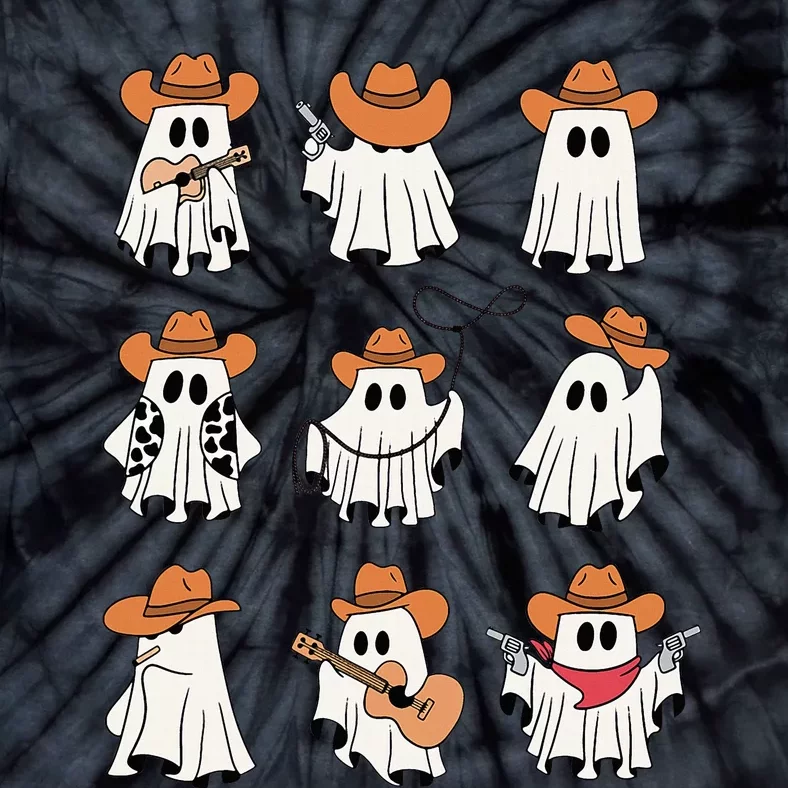 Cowboy Ghost Halloween Ghoul Design Funny Cowgirl Cowboy Tie-Dye T-Shirt