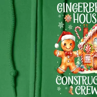 Christmas Gingerbread House Construction Xmas Crew Cookie Baking Gift Full Zip Hoodie