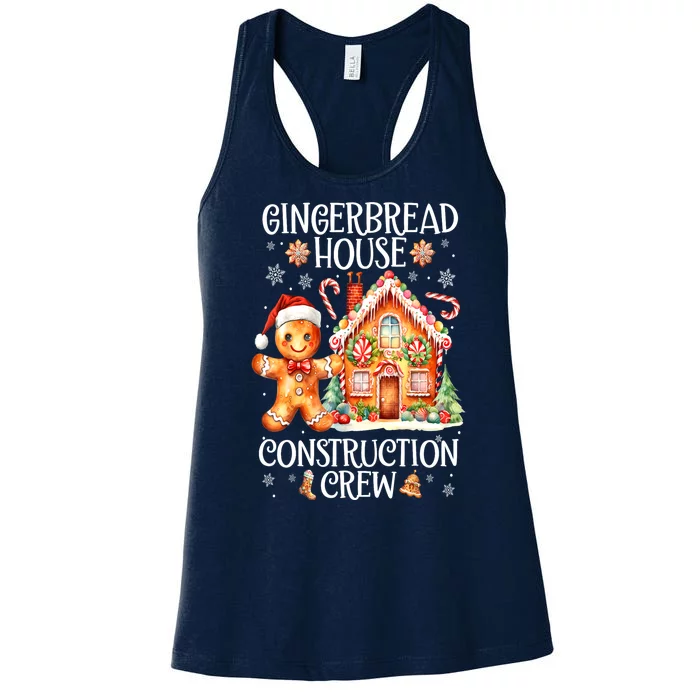 Christmas Gingerbread House Construction Xmas Crew Cookie Baking Gift Women's Racerback Tank