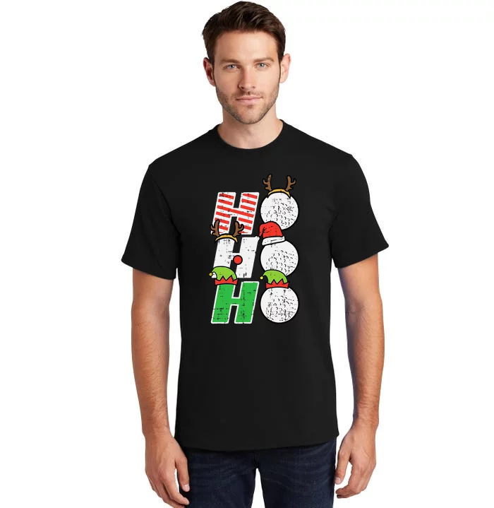 Christmas Golf Ho Ho Ho Funny Xmas Golfing Sports Golfer Tall T-Shirt