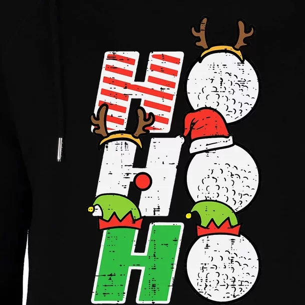 Christmas Golf Ho Ho Ho Funny Xmas Golfing Sports Golfer Womens Funnel Neck Pullover Hood