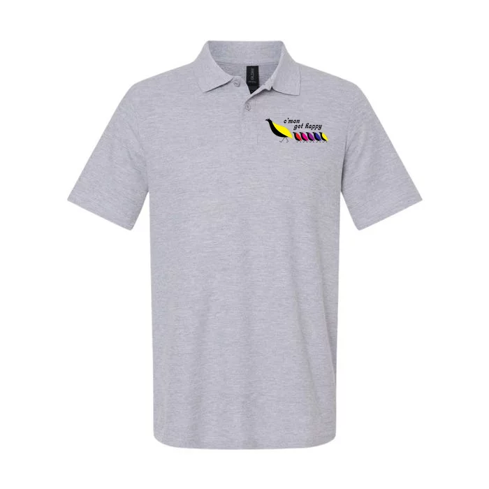 CMon Get Happy Vintage Retro Softstyle Adult Sport Polo