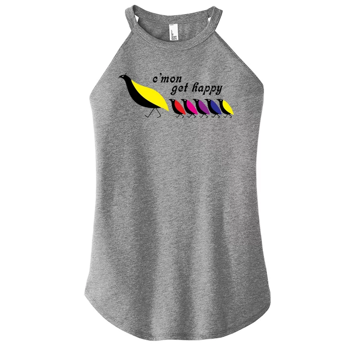 CMon Get Happy Vintage Retro Women’s Perfect Tri Rocker Tank