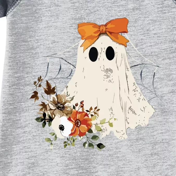 Coquette Ghost Halloween Flower Ghost Spooky Lace Ghost Infant Baby Jersey Bodysuit