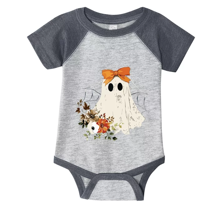 Coquette Ghost Halloween Flower Ghost Spooky Lace Ghost Infant Baby Jersey Bodysuit