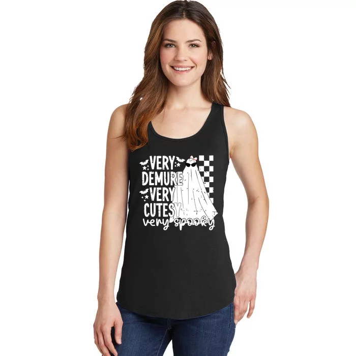 Cute Ghost Halloween Very Demure Very Cutesy Very Spooky Ladies Essential Tank