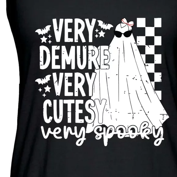 Cute Ghost Halloween Very Demure Very Cutesy Very Spooky Ladies Essential Flowy Tank