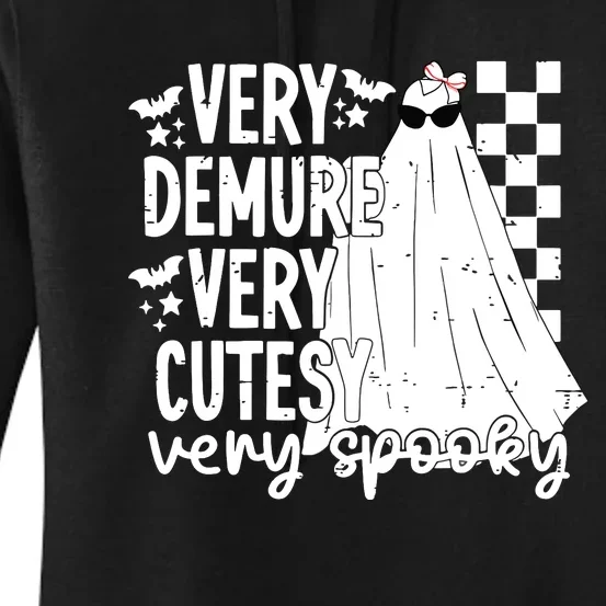 Cute Ghost Halloween Very Demure Very Cutesy Very Spooky Women's Pullover Hoodie