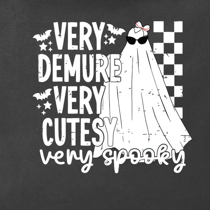 Cute Ghost Halloween Very Demure Very Cutesy Very Spooky Zip Tote Bag