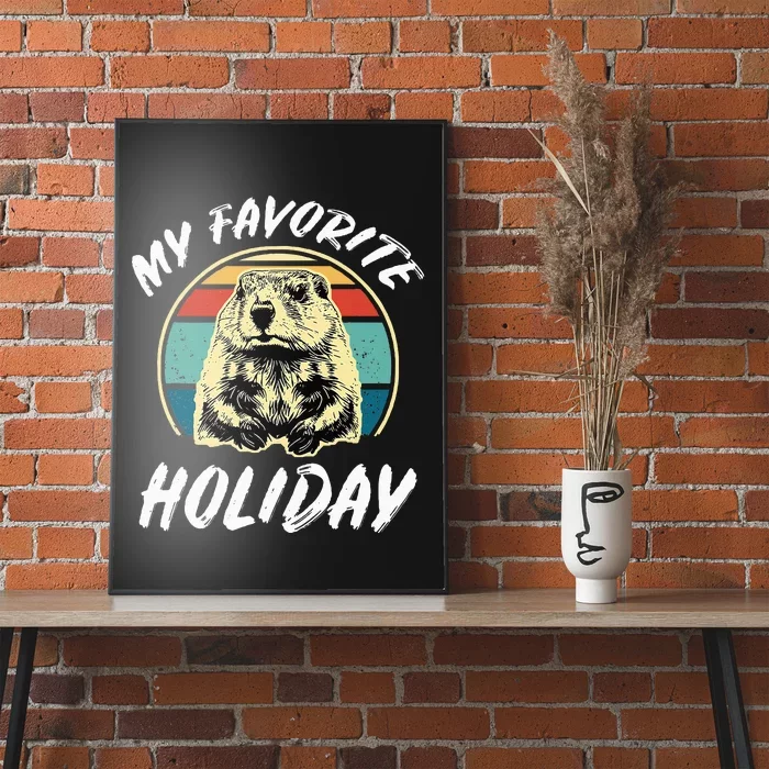 Cute Groundhog Holiday Poster