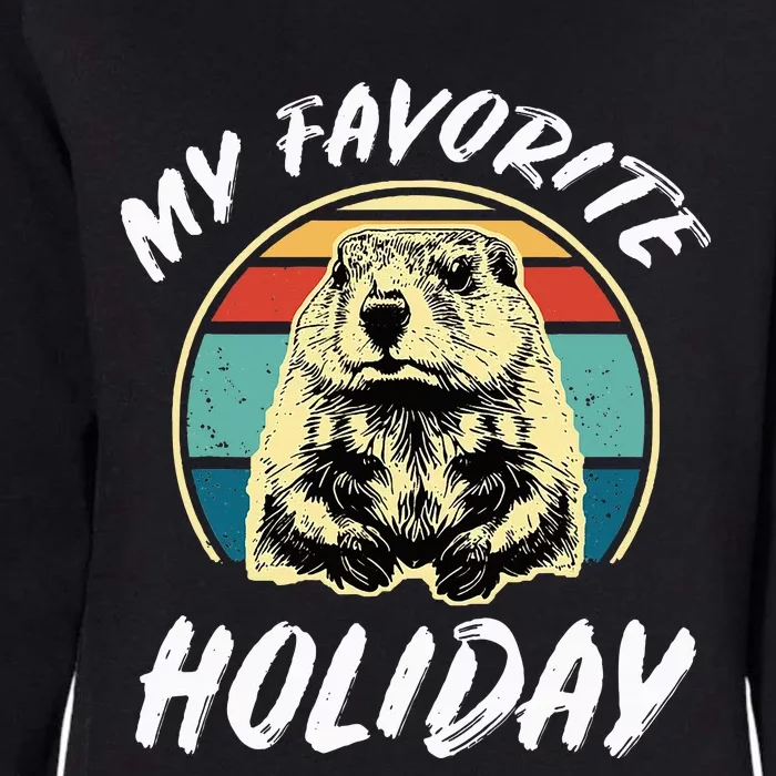 Cute Groundhog Holiday Womens California Wash Sweatshirt