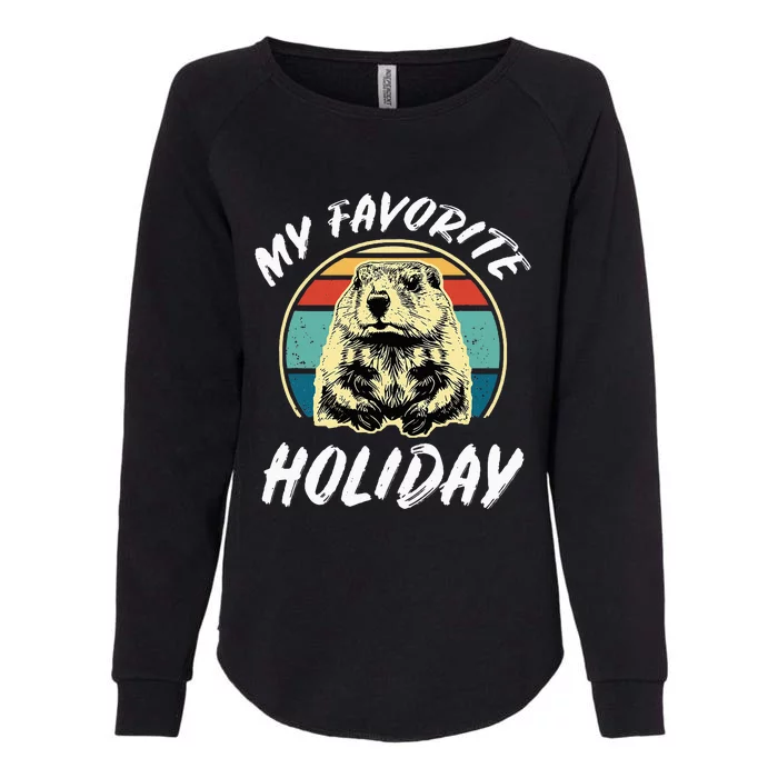 Cute Groundhog Holiday Womens California Wash Sweatshirt