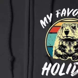 Cute Groundhog Holiday Full Zip Hoodie