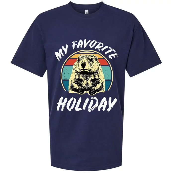 Cute Groundhog Holiday Sueded Cloud Jersey T-Shirt